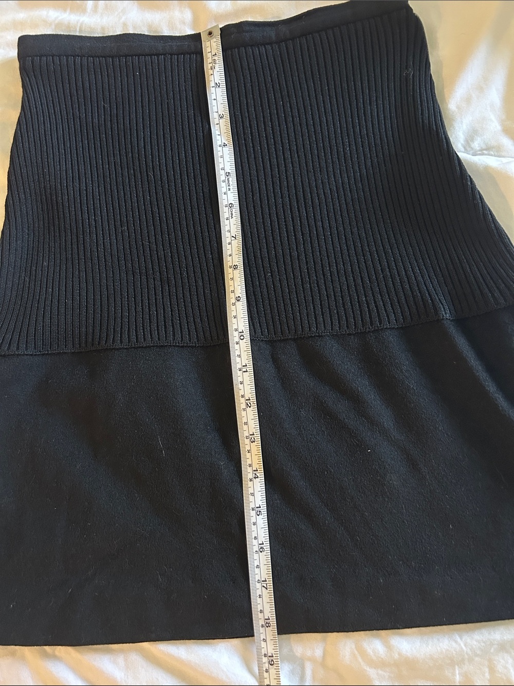 Prada Black Two-Texture Ribbed Mini Skirt - Picture 9 of 9